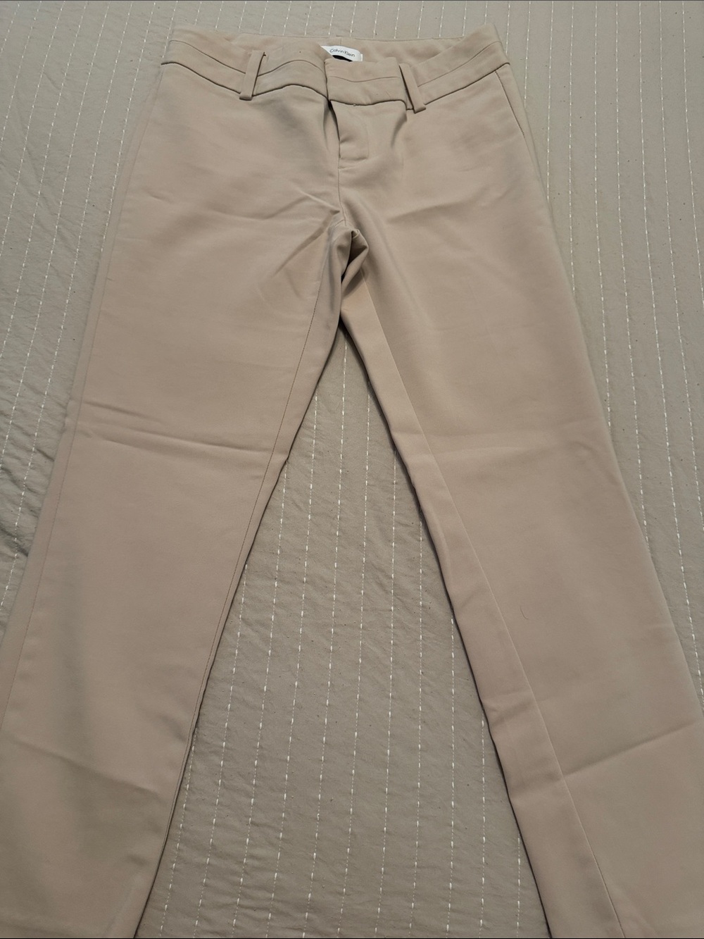 Calvin Klein Women's Beige Straight-Leg Dress Pants